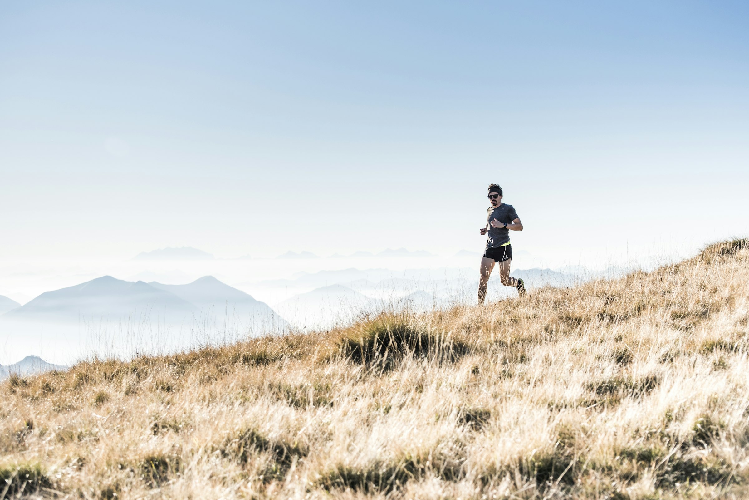 Someone running on a hillside